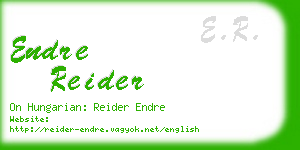 endre reider business card